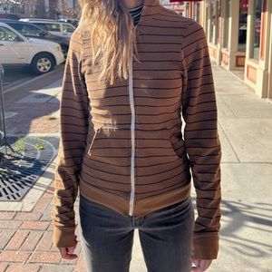 SOLD Unisex American Apparel Striped Zip Up Hoodie